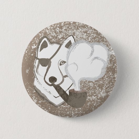Badge Rond 5 Cm Loup de tabagisme (Devant)