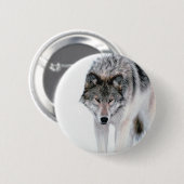 Badge Rond 5 Cm Loup de vagabondage (Devant & derrière)