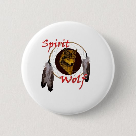 Badge Rond 5 Cm Loup d'esprit (Devant)