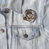 Badge Rond 5 Cm Loup d'hiver (En situation)