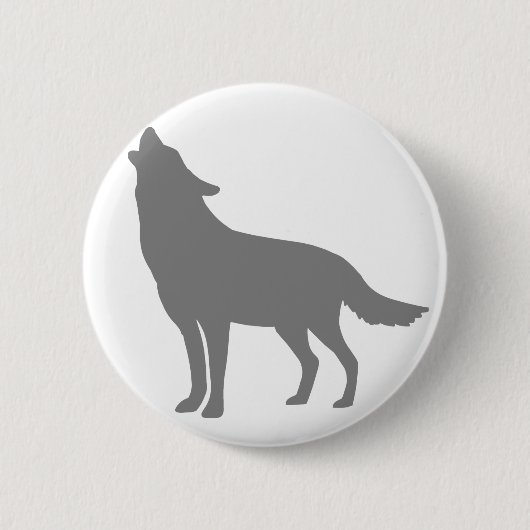 Badge Rond 5 Cm Loup d'hurlement (Devant)
