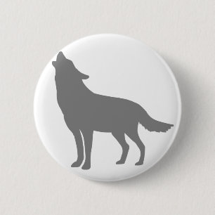 Badge Rond 5 Cm Loup d'hurlement