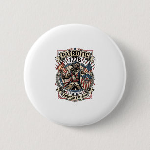 Badge Rond 5 Cm Loup-garou patriotique Patriote Horreur Monstre Pa