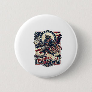 Badge Rond 5 Cm Loup-garou patriotique Patriote Horreur Monstre Pa
