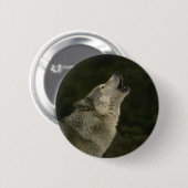Badge Rond 5 Cm Loup gris (Devant & derrière)