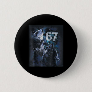 Badge Rond 5 Cm Loup hurlant à la lune 67 6 7 Halloween 67 Loup