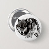 Badge Rond 5 Cm Loup sauvage (Devant & derrière)