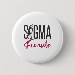 Badge Rond 5 Cm Loup solitaire féminin de Sigma
