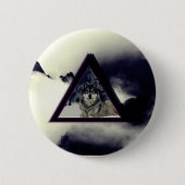 Badge Rond 5 Cm loup triangle (Devant)
