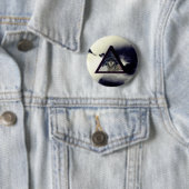 Badge Rond 5 Cm loup triangle (En situation)