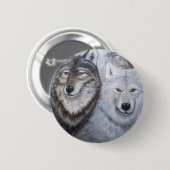 Badge Rond 5 Cm Loups d'âme s?ur (Devant & derrière)