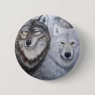Badge Rond 5 Cm Loups d'âme s?ur