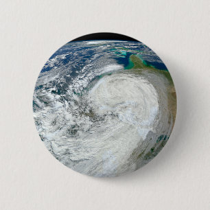 Badge Rond 5 Cm L'Ouragan Sandy Le Long De La Côte Est Des États-U