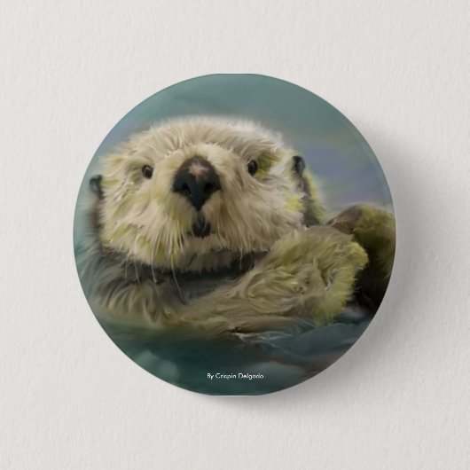 Badge Rond 5 Cm Loutre de mer (Devant)