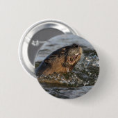 Badge Rond 5 Cm loutre de rivière (Devant & derrière)
