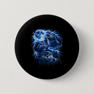 Badge Rond 5 Cm Loutre hurlant à la lune vintage 90s rétro bootleg