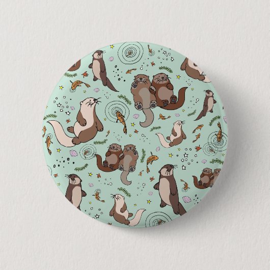 Badge Rond 5 Cm Loutres de mer (Devant)