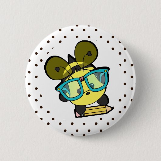 Badge Rond 5 Cm Lovable Smarty Bee (Devant)
