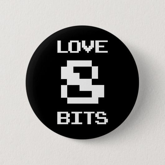 Badge Rond 5 Cm Love 8 bits (Devant)
