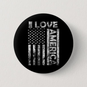 Badge Rond 5 Cm Love America Shirt Usa Drapeau 4 Juillet Indépenda
