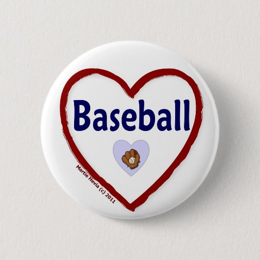 Badge Rond 5 Cm Love Baseball (Devant)