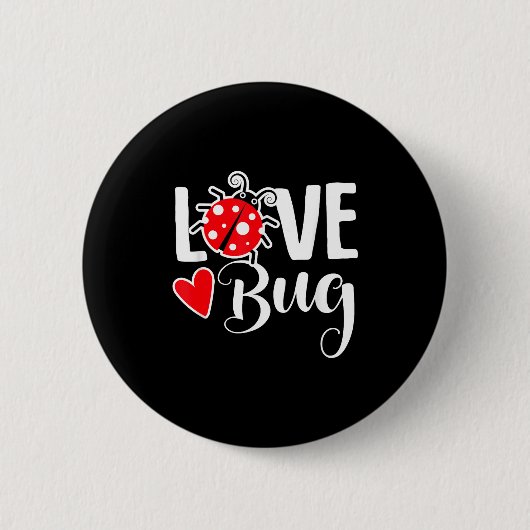Badge Rond 5 Cm Love Bug Cute Valentine's Day Party Ladybug  (Devant)