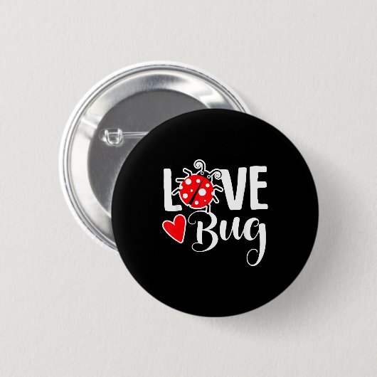 Badge Rond 5 Cm Love Bug Cute Valentine's Day Party Ladybug (Devant & derrière)