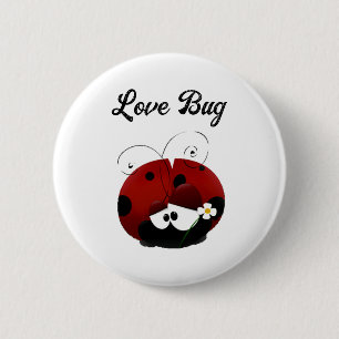 Badge Rond 5 Cm Love Bug Ladybug Mignon Dessin Animé Saint Valenti