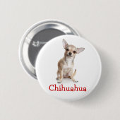 Badge Rond 5 Cm Love Chihuahua Chiot Puppy Dog Pin (Devant & derrière)