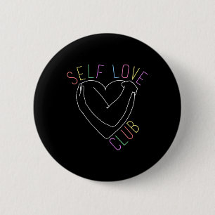 Badge Rond 5 Cm Love Club Mental Health Awareness Line Art For Sup