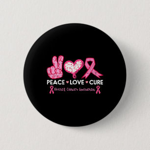 Badge Rond 5 Cm Love Cure Cancer du sein Sensibilisation Survivant