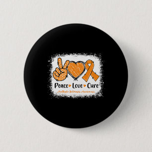 Badge Rond 5 Cm Love Cure Multiple Sclérose Ms Awareness Orange