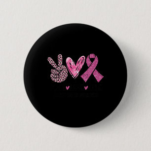 Badge Rond 5 Cm Love Cure Pink Ribbon Sensibilisation au cancer du