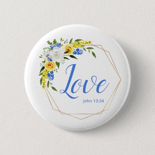 Badge Rond 5 Cm Love Floral (Devant)