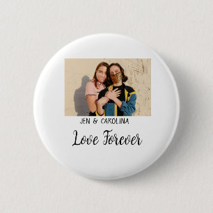 Badge Rond 5 Cm Love Forever LGbtq couple fierté ajouter nom photo