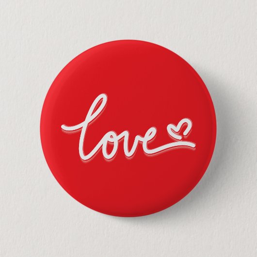 Badge Rond 5 Cm Love Heart Valentines (Devant)