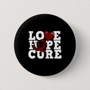Badge Rond 5 Cm Love Hope Cure - Sensibilisation aux cellules de f
