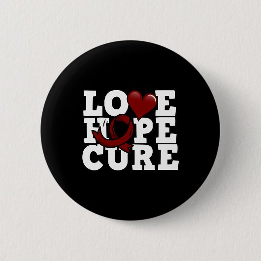 Badge Rond 5 Cm Love Hope Cure - Sensibilisation aux cellules de f (Devant)