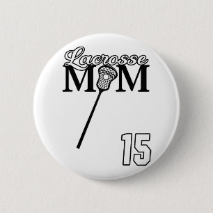 Badge Rond 5 Cm Love Lacrosse Maman Lacrosse #15 Shirt Lax Player