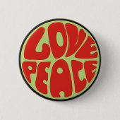 Badge Rond 5 Cm Love peace Hippie (Devant)