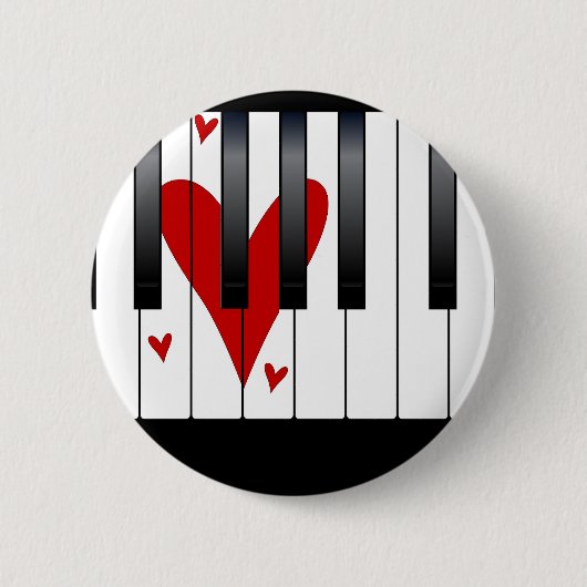 Badge Rond 5 Cm Love Piano (Devant)