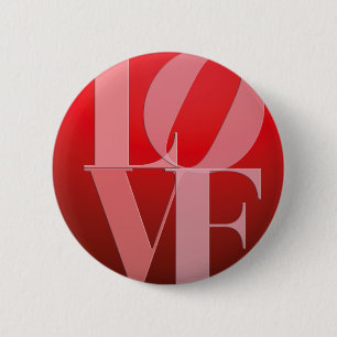Badge Rond 5 Cm Love Romance Rouge rose
