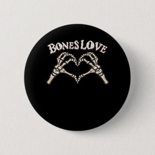 Badge Rond 5 Cm Love Skeleton Hand Classic