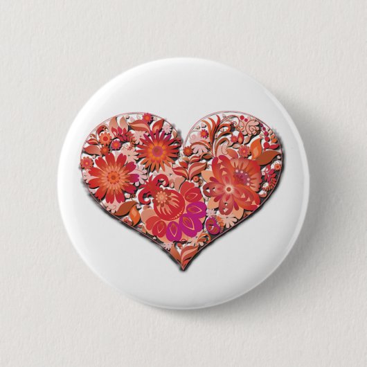 Badge Rond 5 Cm Love Valentine's Day Red Heart Vector Valentine (Devant)