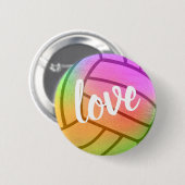 Badge Rond 5 Cm Love Volleyball (Devant & derrière)