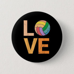 Badge Rond 5 Cm Love Volleyball Meilleur Amusant Anniversaire Pres