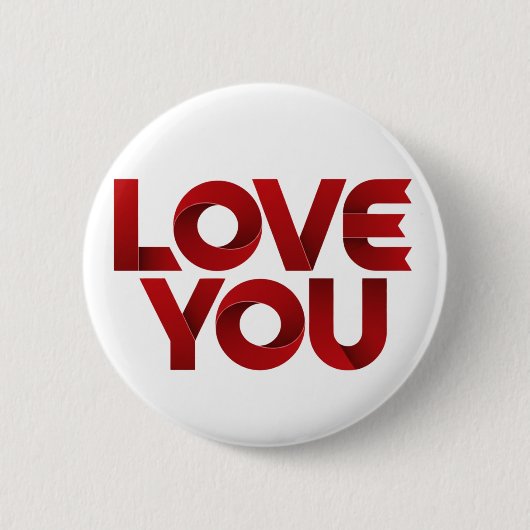 Badge Rond 5 Cm Love You – Bold Romantic Typography (Devant)