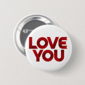 Badge Rond 5 Cm Love You – Bold Romantic Typography (Devant & derrière)