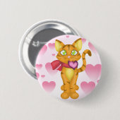 Badge Rond 5 Cm Lovely Kitty (Devant & derrière)