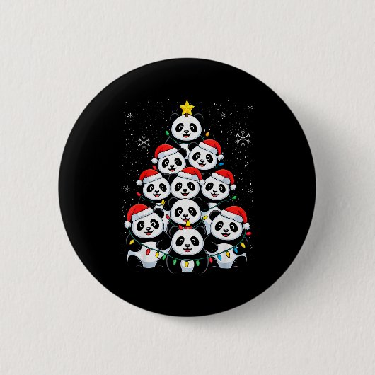 Badge Rond 5 Cm Lover Xmas Panda Christmas Tree (Devant)